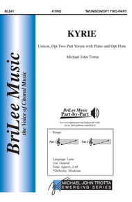 Kyrie Unison/Two-Part choral sheet music cover Thumbnail